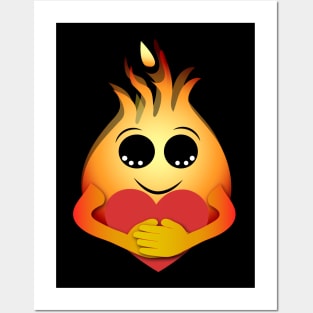 Caring Flame Emoji Posters and Art